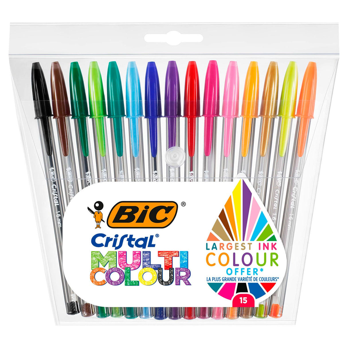 BIC CRISTAL BOLLPOIN PENS, 15ST.