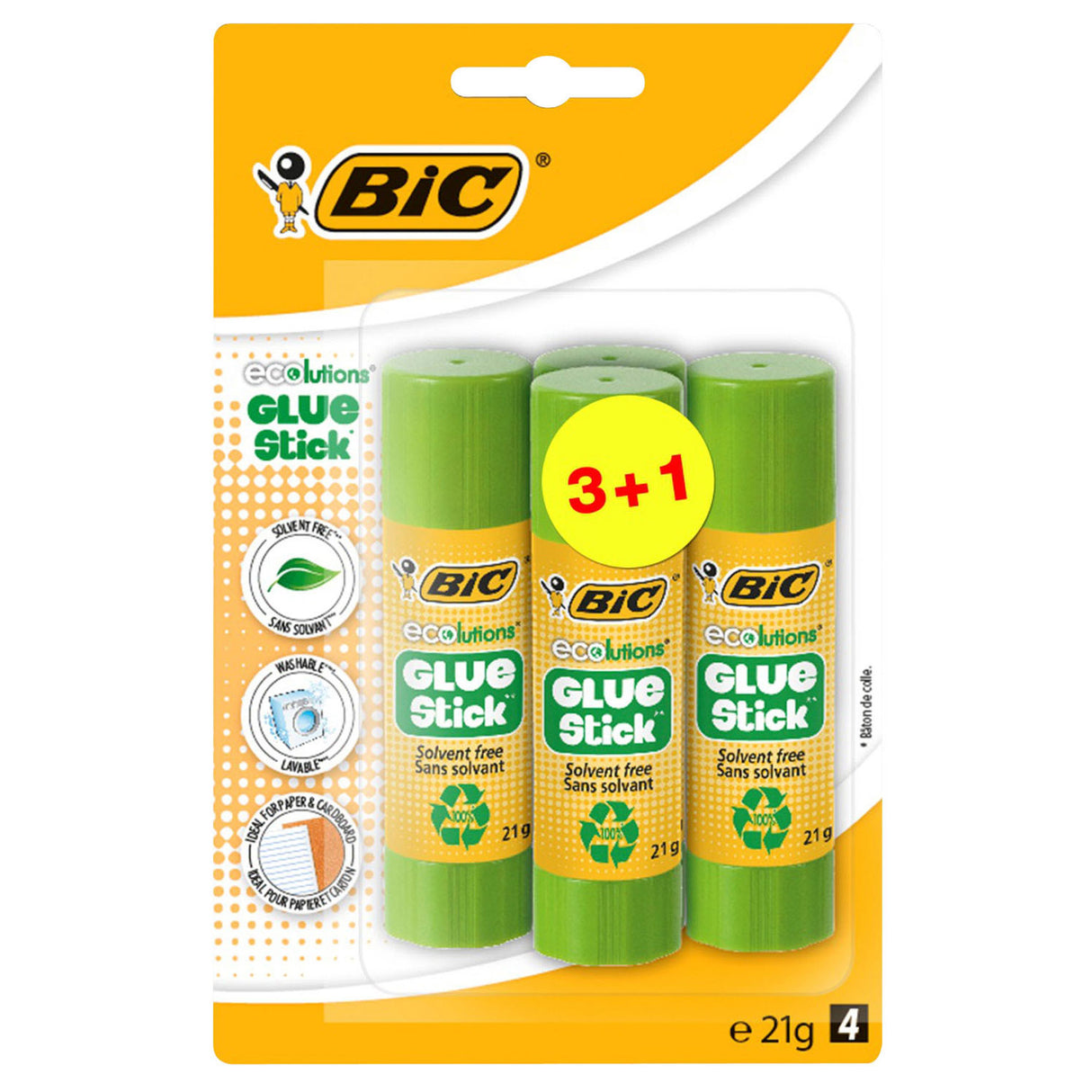 BIC Eco Glue Sticks, 4st.