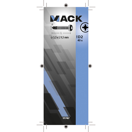 Mack 1017467 - self-drilling screw cyl. head galv. 40 pcs 3.5 x 9.5 mm | 10 pieces