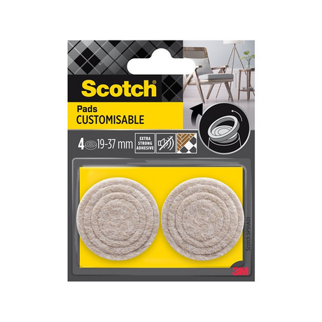 3M 1070689 - Scotch® Customisable Self-Adhesive Pads, Beige, Ø 19x37 mm | 14 pieces
