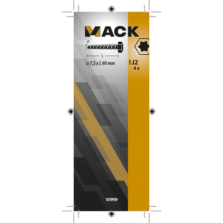 Mack 1019959 - concrete screw zinc plated hex head 4pcs 7.5 x 60 mm | 5 pieces