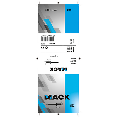 Mack 1020315 - 80 blindnieten alu 4,0x12mm | 5 stuks