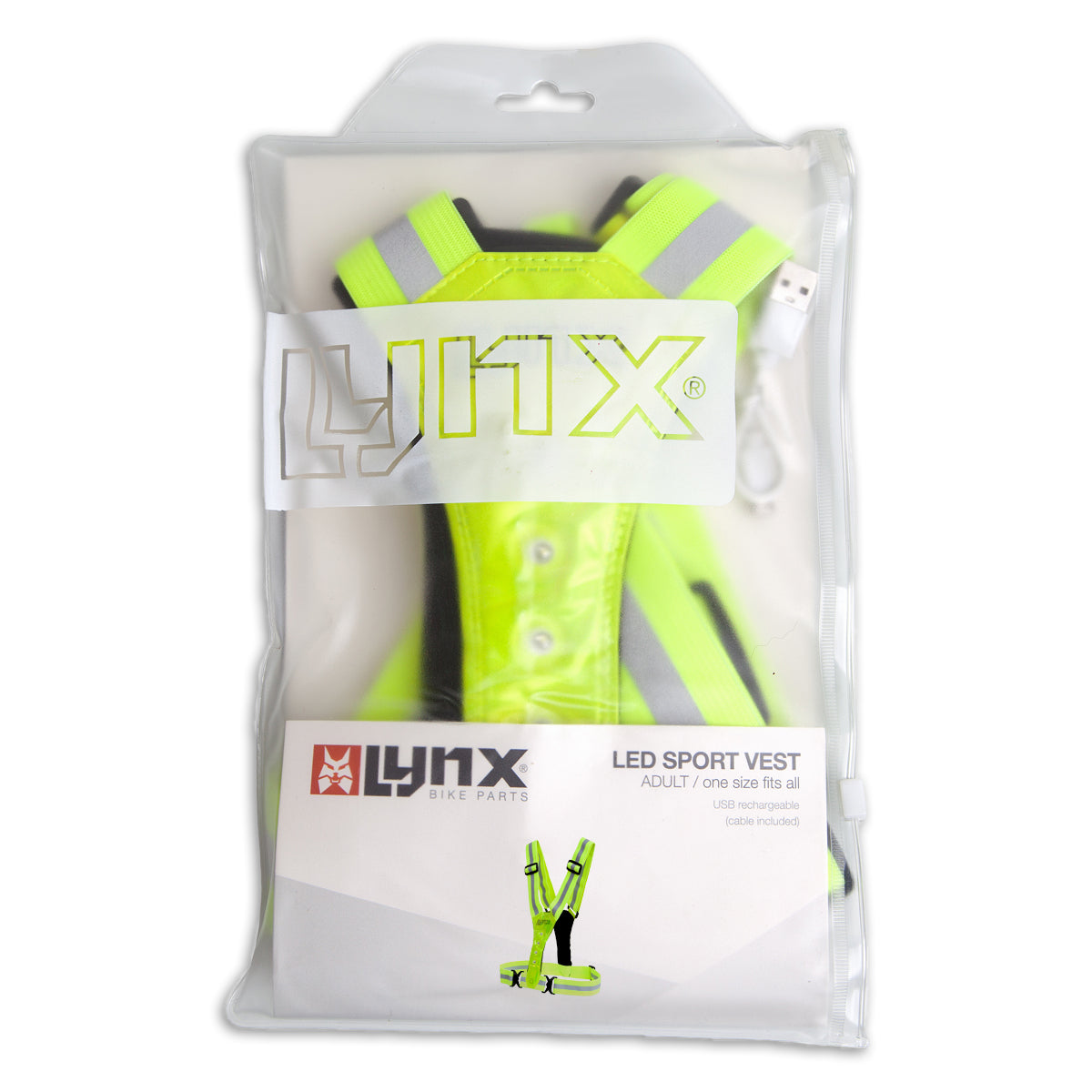 Lynx Harnas usb led sport vest neon geel