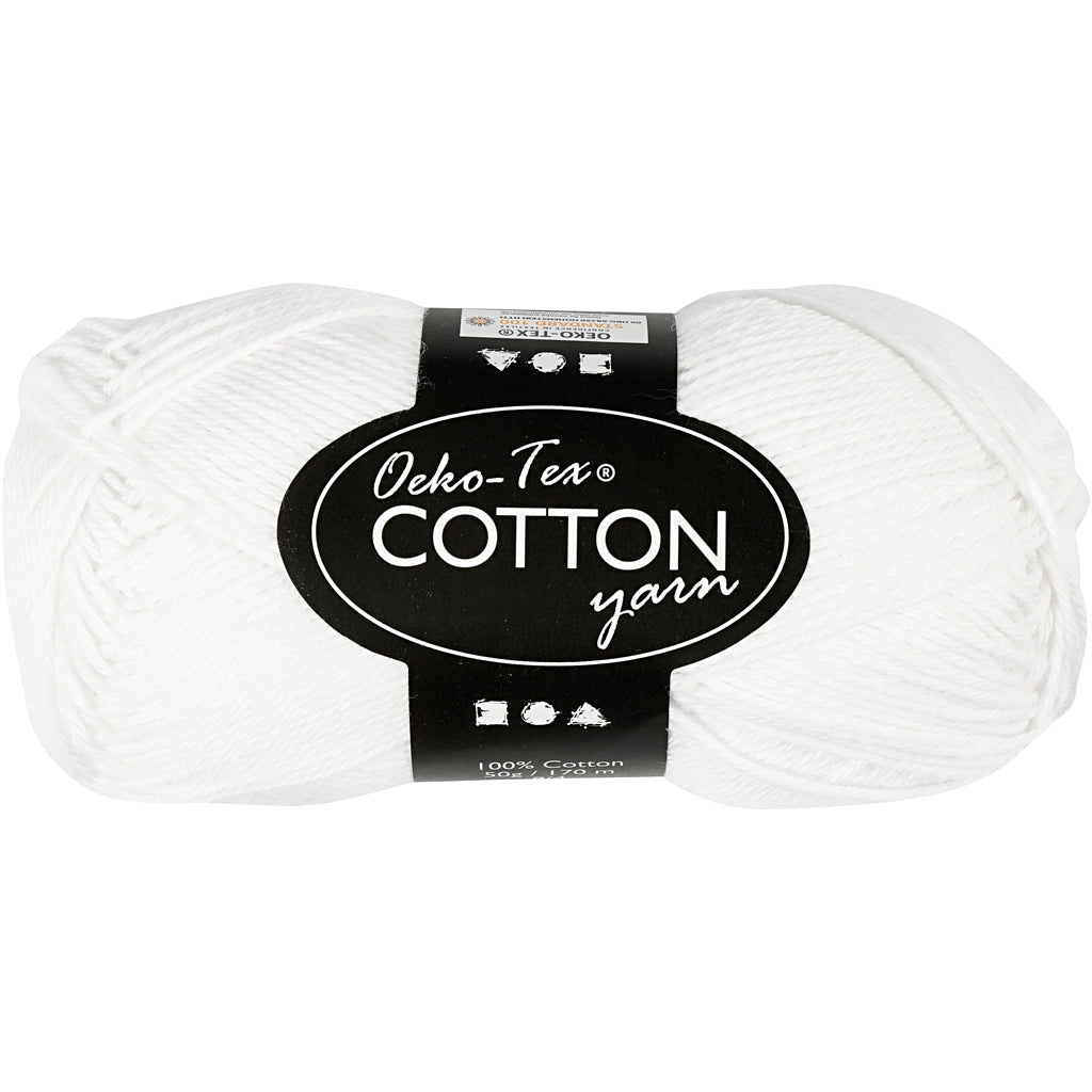 Creativ company https: www.cchobby.nl cotton yarn-size-8-4-l-170-m-needle-3-3-5-white-50-gr-1-ball