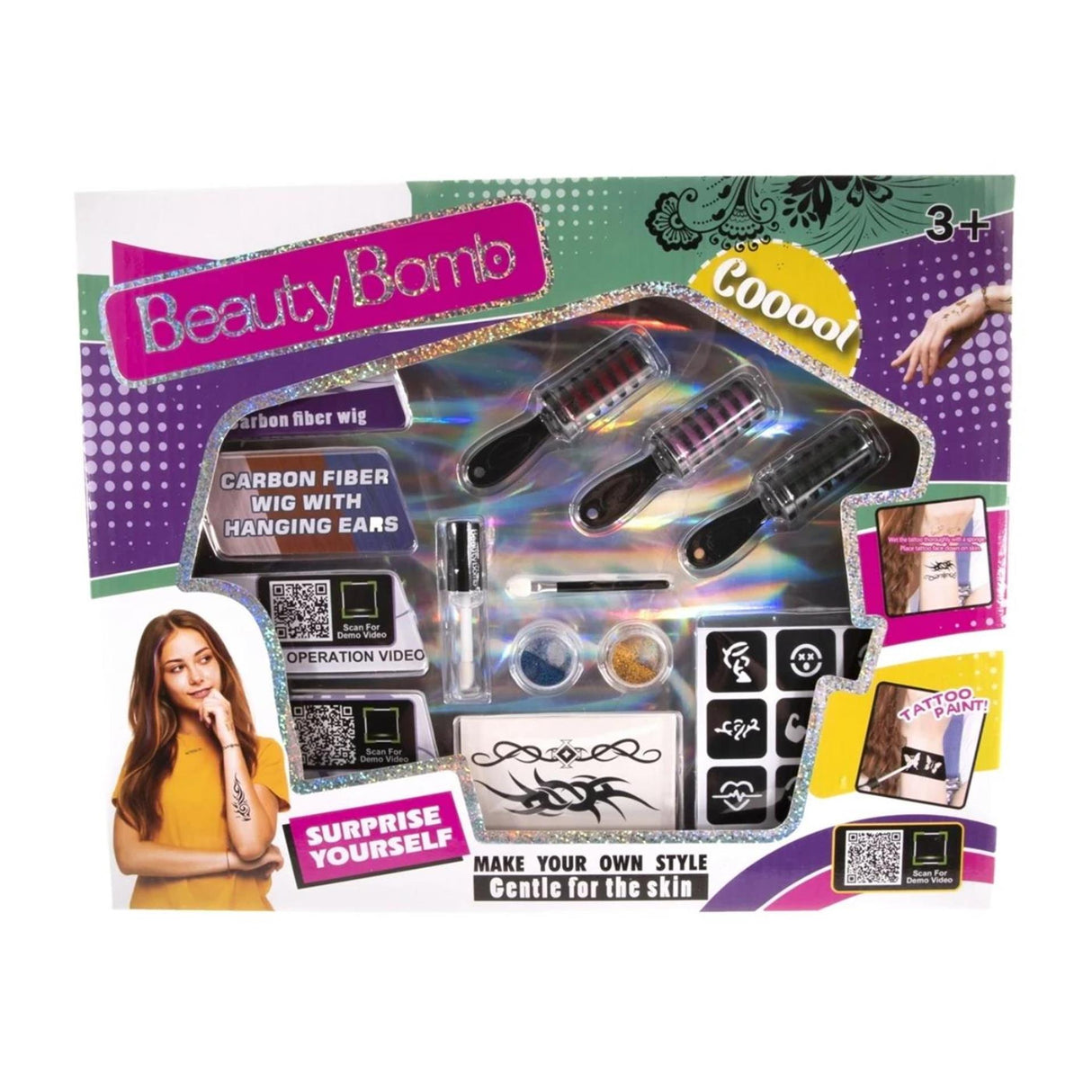 Hair and tattoo painting set