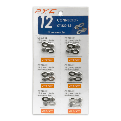 PYC 12 Fast -Coupling Bicycle Chain - 6 kusů - nelze opakovaně použít