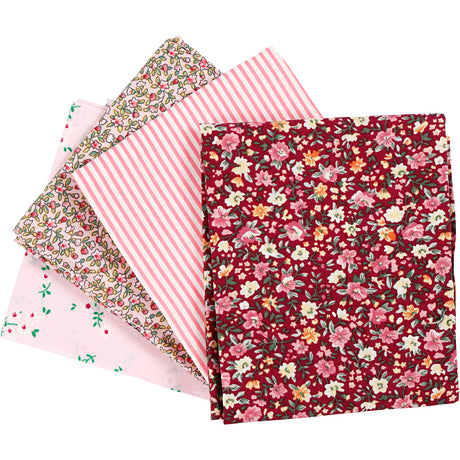 Creative Company patchwork fabric pink 45x55cm, 4pcs.