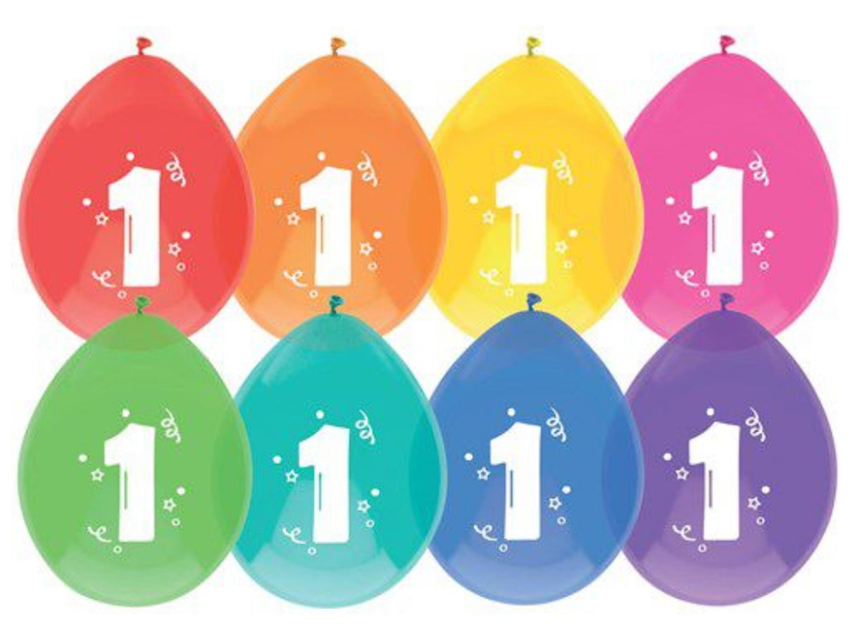 Haza balloons 1 year, pack of 8 pieces