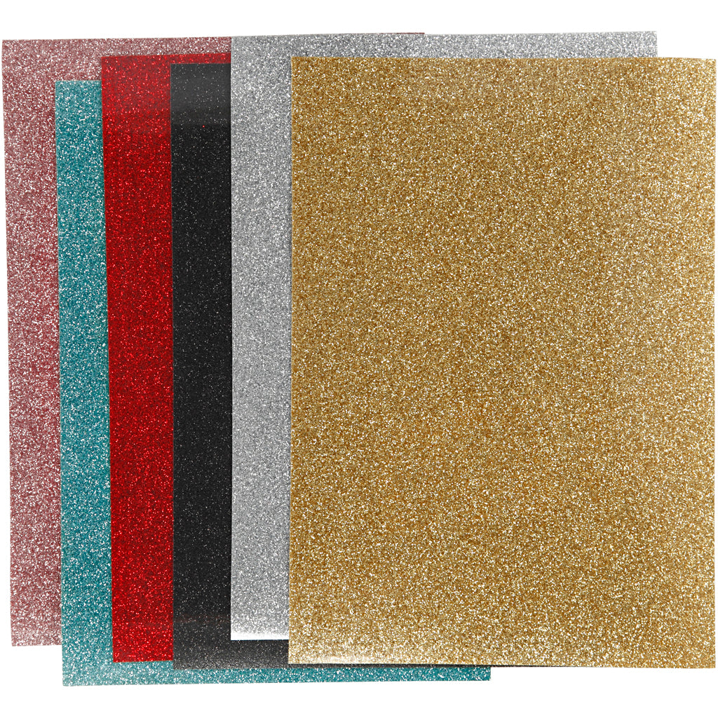 Creativ Firma https: www.cchobby.nl iron-on-foil-sheet-148x210-mm-glitter-diverse-colours-6-sheet-1-box
