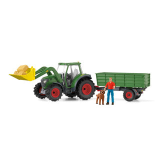Zemědělský světový traktor Schleich s přívěsem 42608