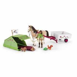 Schleich horse club play figure set - Sarah's camping trip - children's toys for boys and girls - 5 to 12 years - 12 parts - 42533