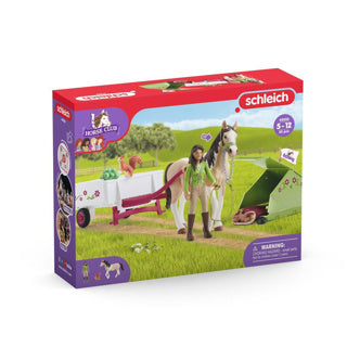 Schleich horse club play figure set - Sarah's camping trip - children's toys for boys and girls - 5 to 12 years - 12 parts - 42533