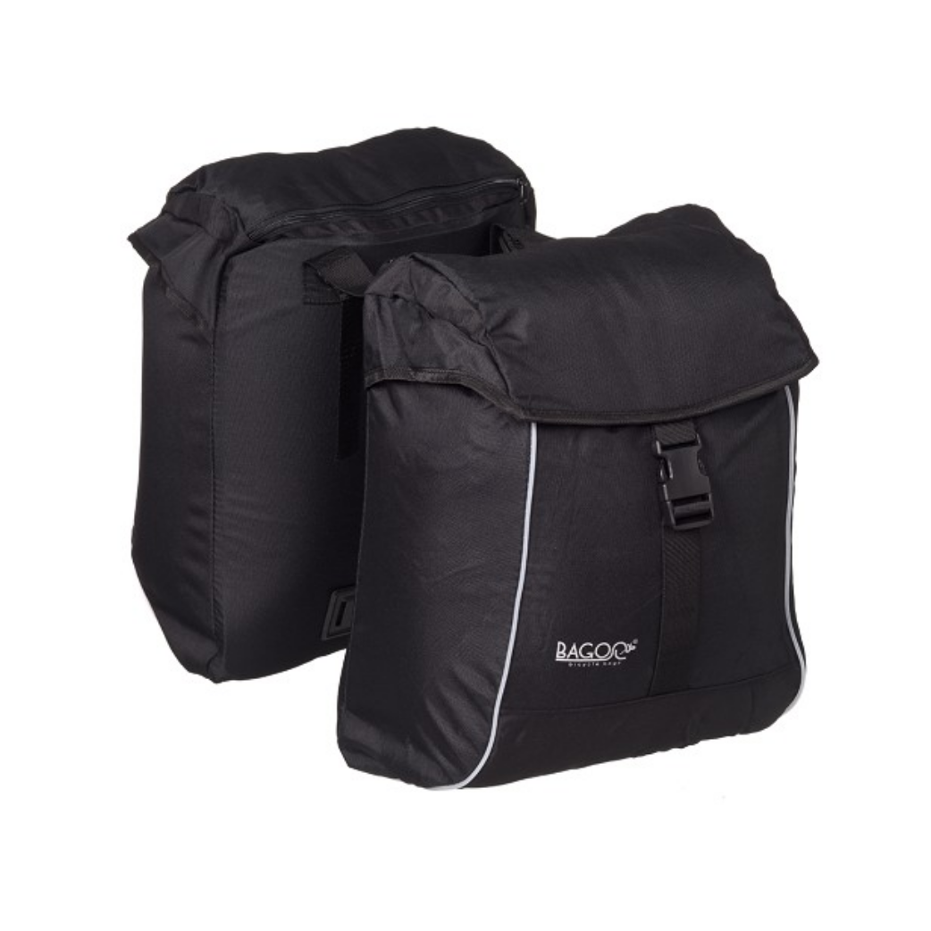 Bagoo Ligero de doble bicicleta Bag Black Contenido 17L