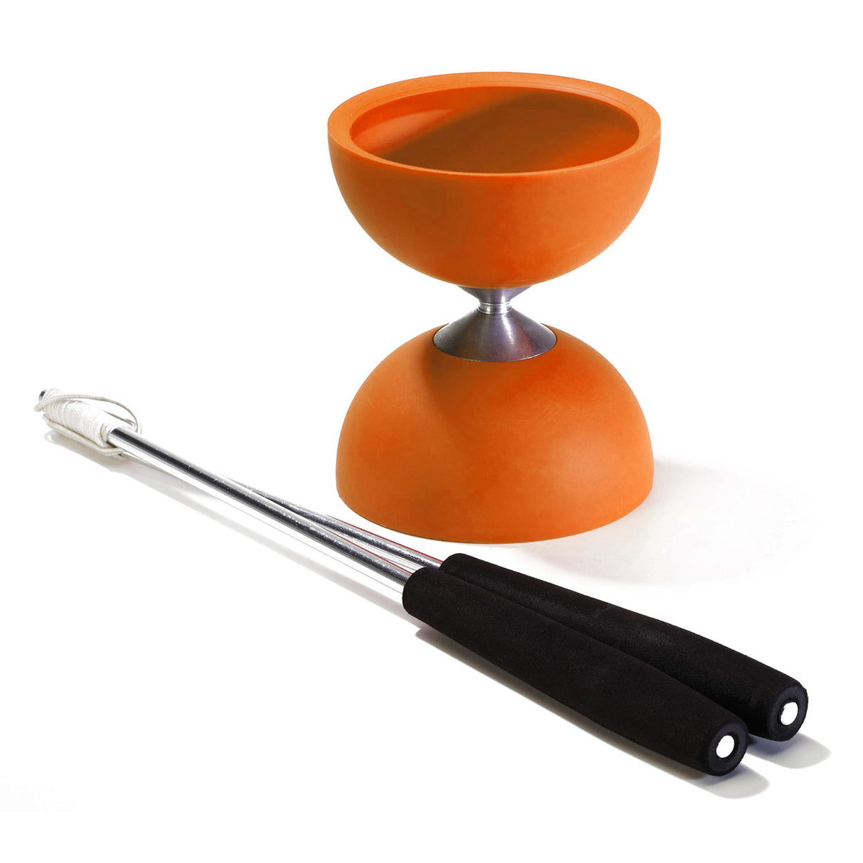 Eureka Rubber Diabolo met Aluminium Stokken Oranje