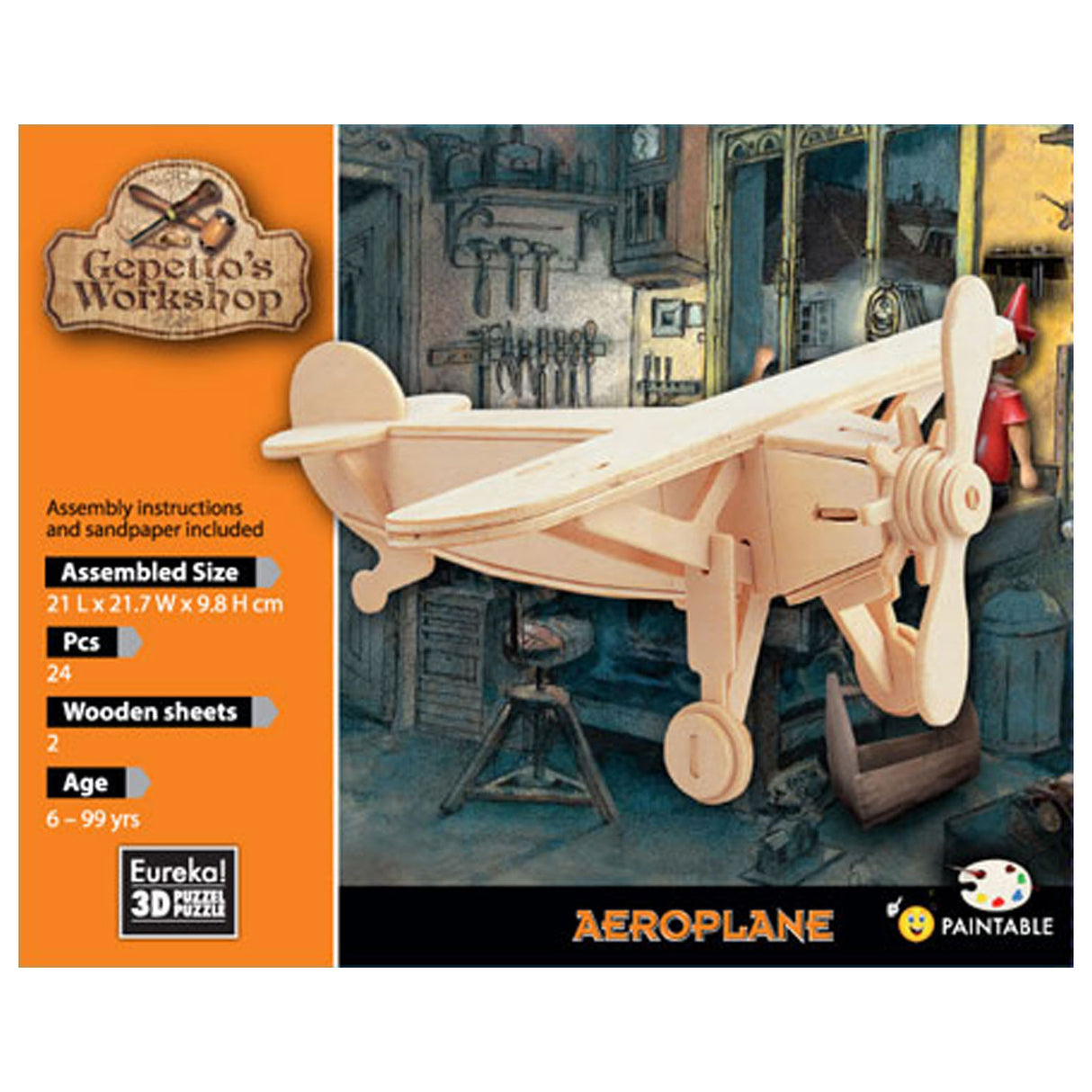 GEPETTO WORKSHOP WOODEN KIT 3D - letadlo