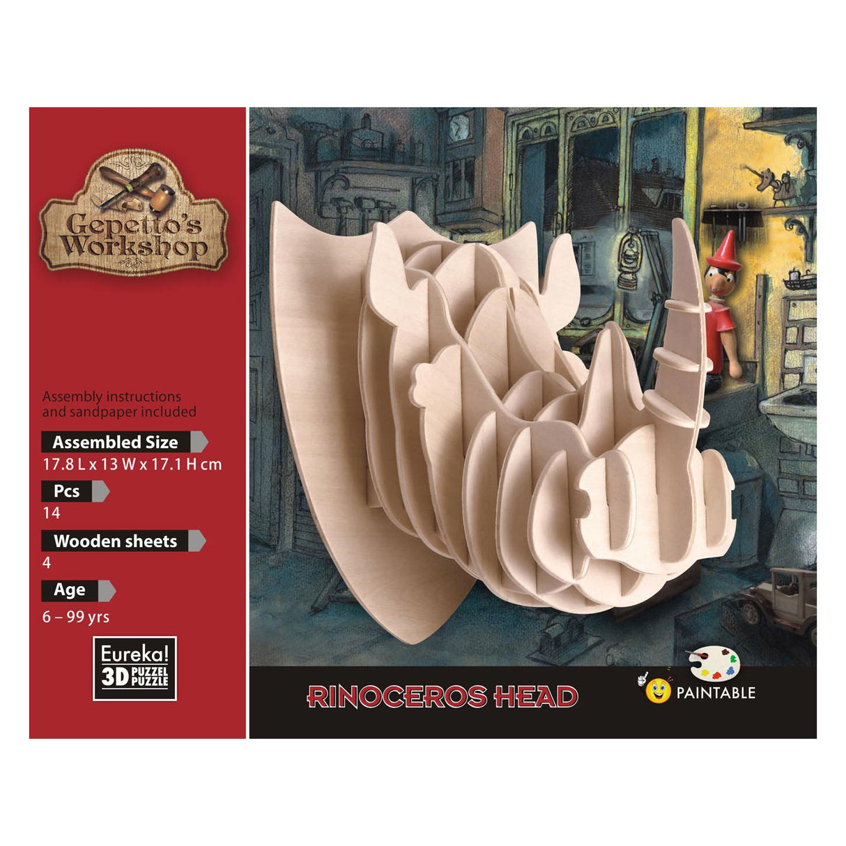 Gepetto's Workshop Wooden Kit 3D - Rhino