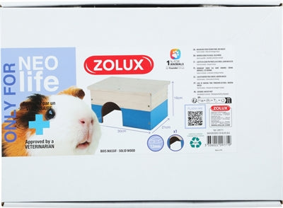 Zolux Neolife houten huisje cavia blauw