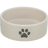 Trixie Food Bowl Beber Bin Dog Poot Motif Cerámico Gris claro Gris