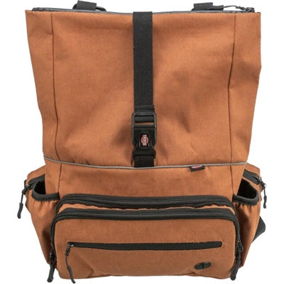 Trixie rolltop backpack with belt bag, rust