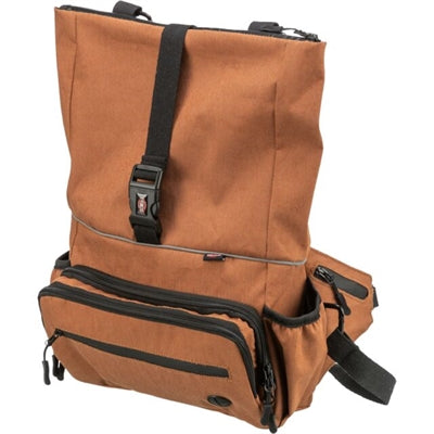 Trixie rolltop backpack with belt bag, rust