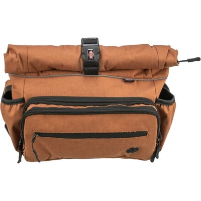 Trixie rolltop backpack with belt bag, rust