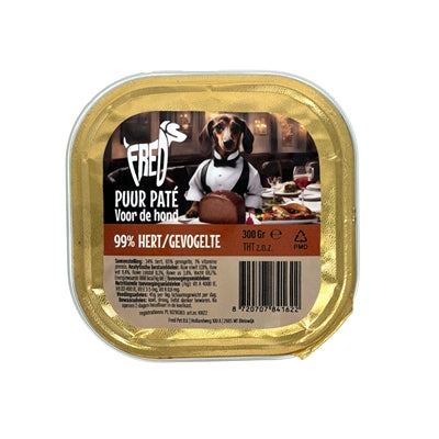 Freds Kuipje Dog Pure Hert Poultry