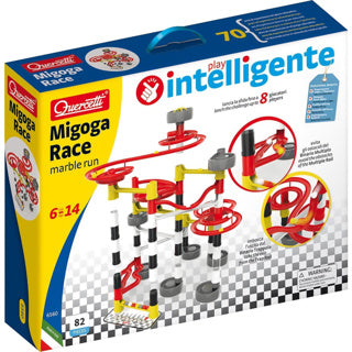Quercetti migoga Rennen Marmer Streck - 80-Stéck Set fir Jongen - 6-12 Joer