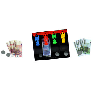 Osa private label lekepenger deluxe sett mynter sedler euro og dollar assortert | 6 stk