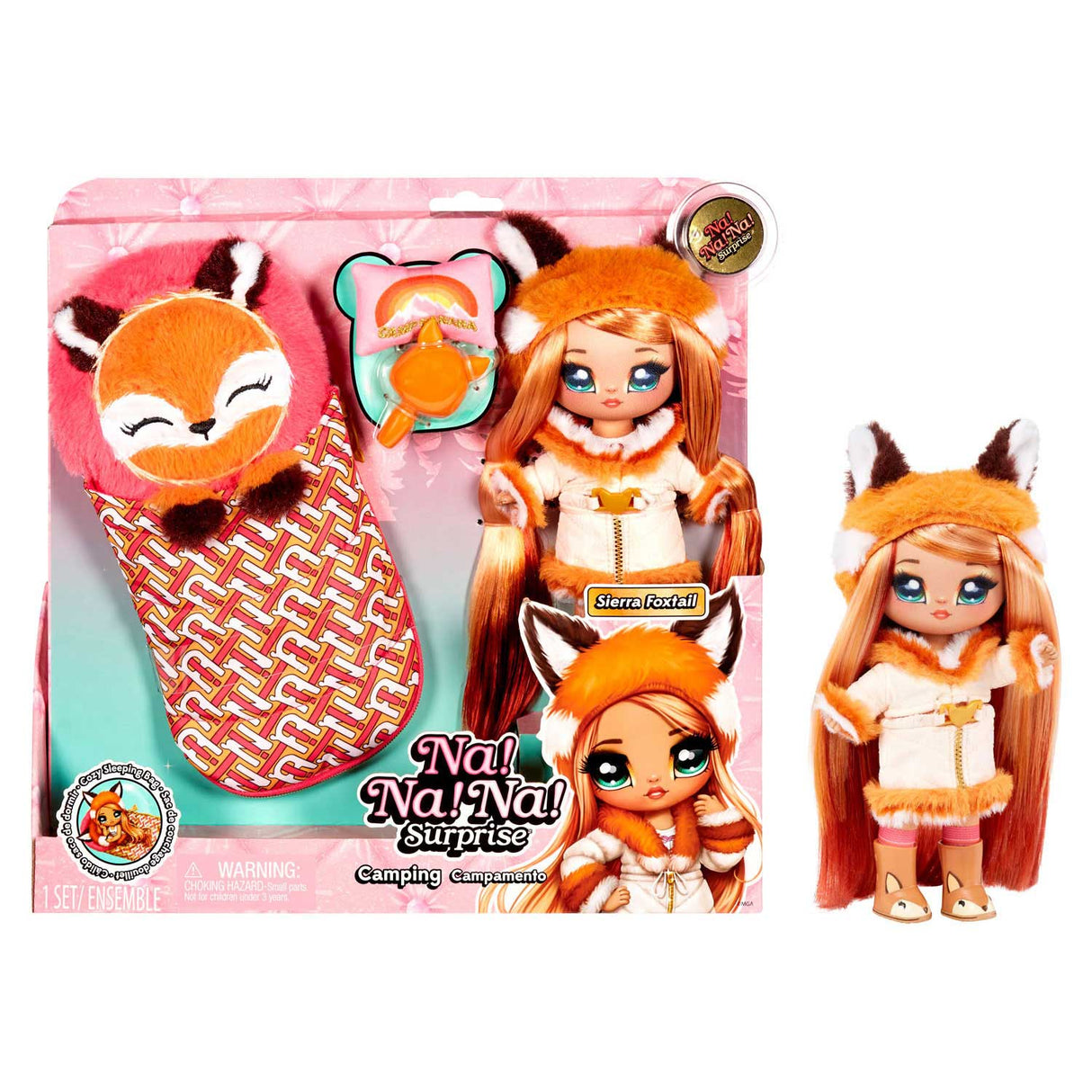 MGA Entertainment After! Po! Po! Presenečena lutka za kampiranje Sierra Foxtail