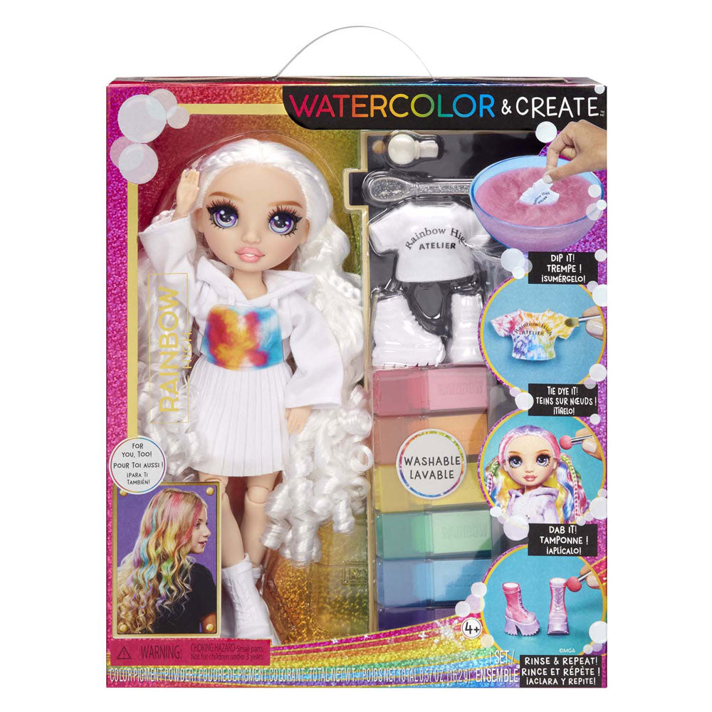 MGA Entertainment Rainbow High WaterColor Crea -Modepop - Purple Eyes