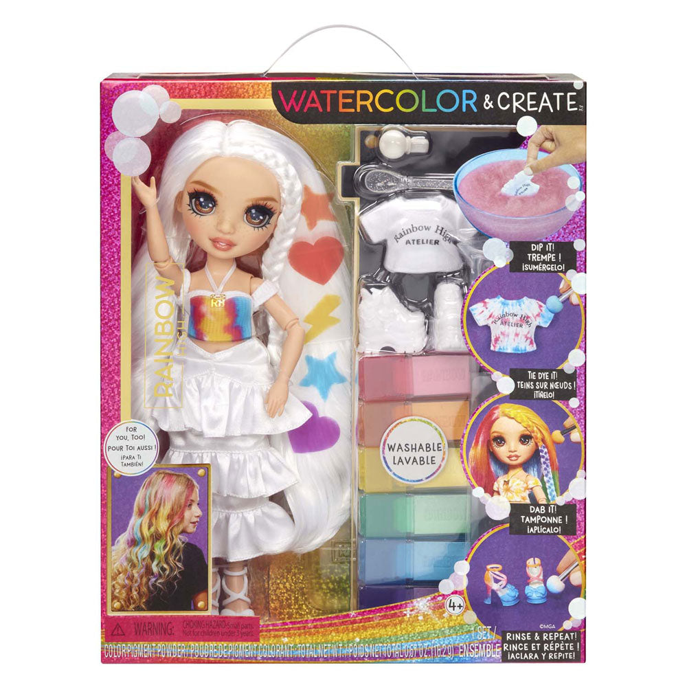 MGA Entertainment Rainbow High WaterColor Crea -Modepop - Occhi marroni