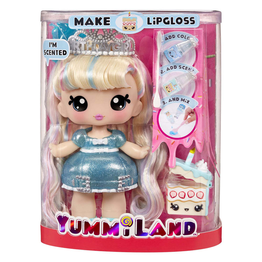 MGA Entertainment Yummiland Lipgloss Pop med kæledyr - Callie fødselsdagskage