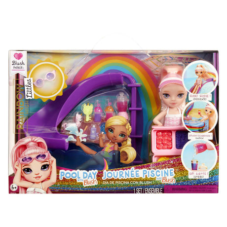 Rainbow vysoká panenka malý bazén den s červenat playset