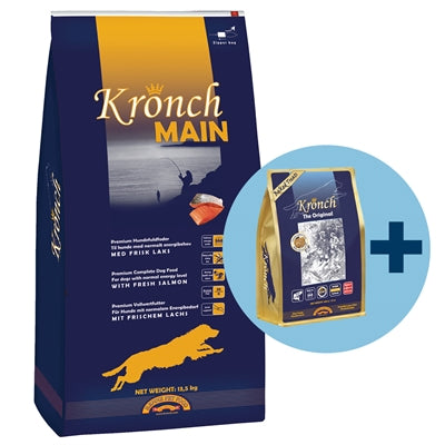 Kronch Main senior with free Kronch 100% Salmon snacks