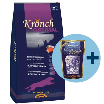 Kronch optimal valp med gratis Kronch 100% laksesnacks