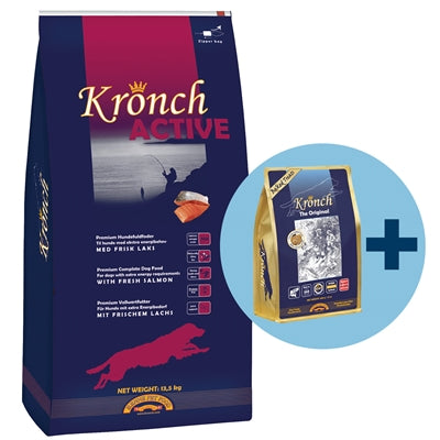 Kronch attivo adulto con kronch gratuito snack salmone al 100%