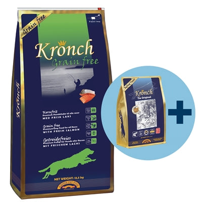 Kronch voksen korn -gratis med gratis Kronch 100% laksesnacks