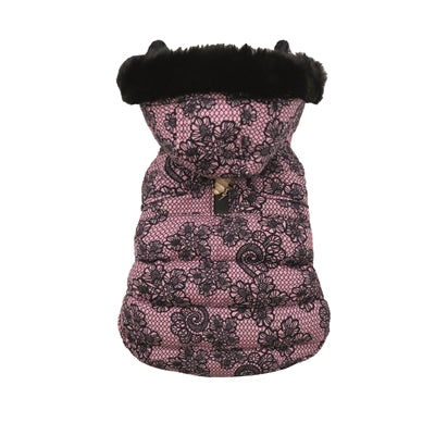 Croci Dog Jacket Lacy lined Pink