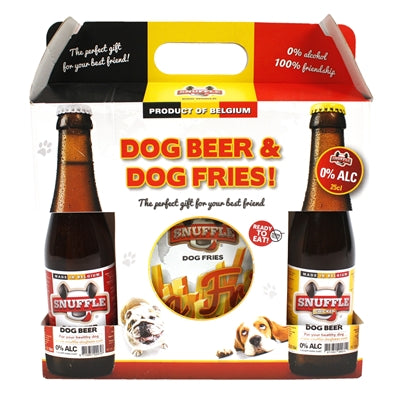 Boîte-cadeau de scolache bière et frites pour chiens