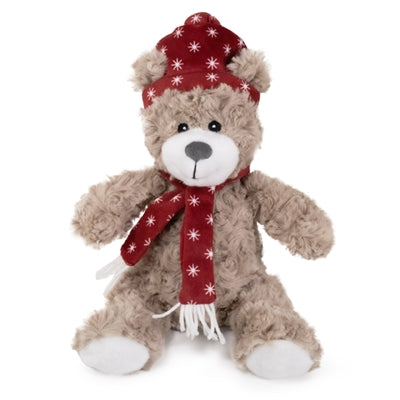 Rosewood brie bear le hata agus scairf dearg