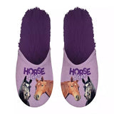 Pantoffel horse lover paars