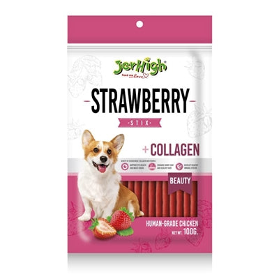 Jerhigh Strawberry Sticks with chicken and collagen