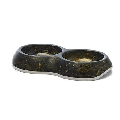 Savic Food Bowl Delice Double Marmor Schwarz Gold