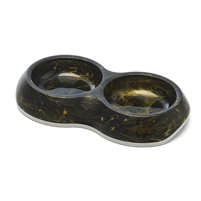 Savic Food Bowl Delice Double Marmor Schwarz Gold