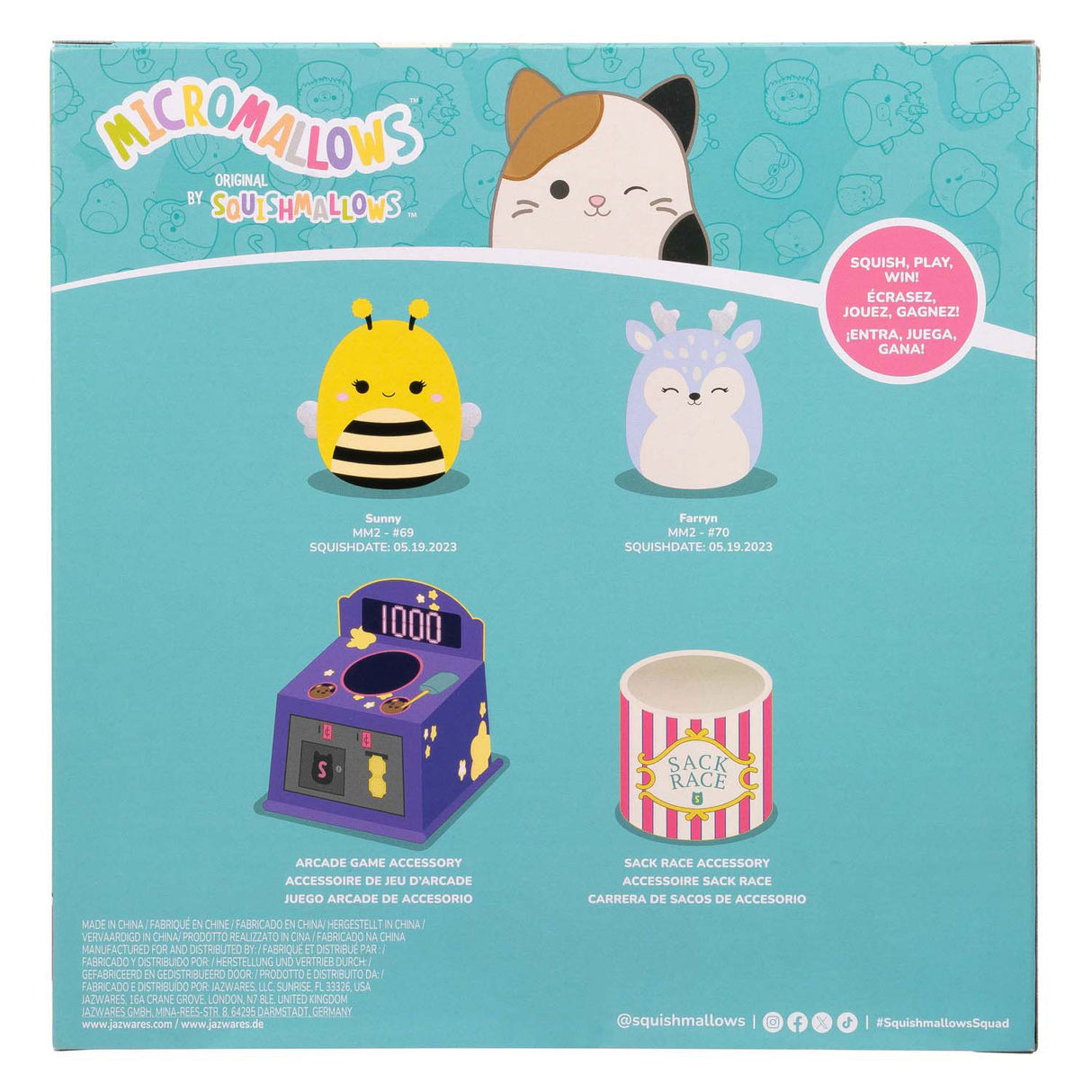 Squishmallows cuddly toy plush micromallows - game on, 4 pcs.