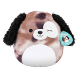 Squishmallows cuddly toy plush - zerdan brown marble dog, 30cm