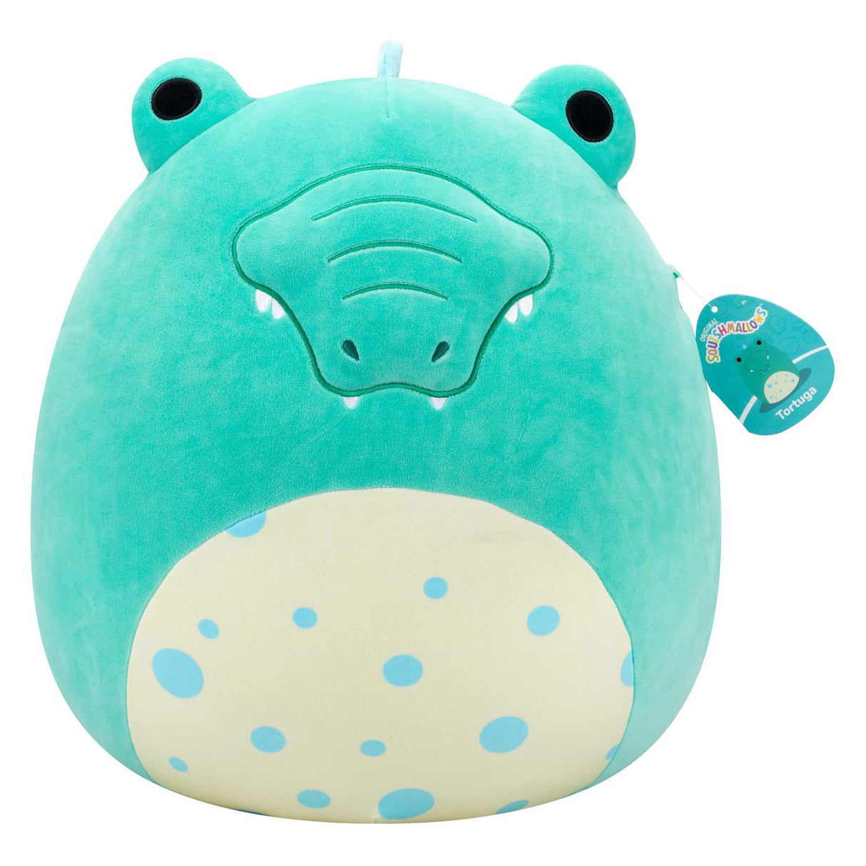 Squishmallows cuddly toy plush - tortuga blue-green alligator, 40cm