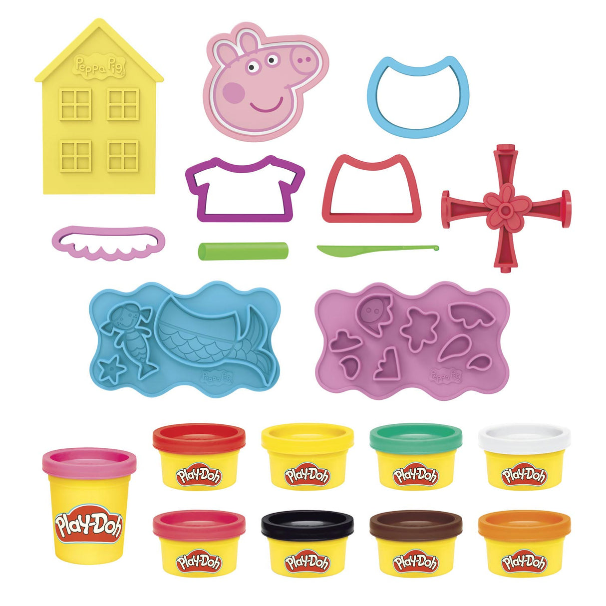 Play-doh peppa pig styling play set - modeling clay - including 9 pots