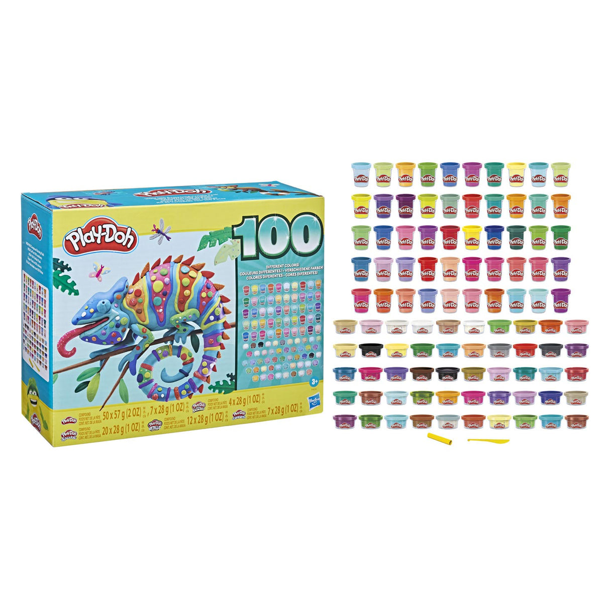 Play-doh wow 100 sammansatt variationspaket, 100 burkar