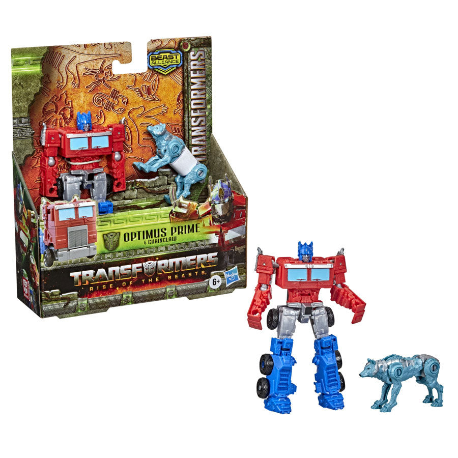 Hasbro Transformers Rise of the Beasts Weaponizer Actiefiguren Optimus Prime Cheinclaw